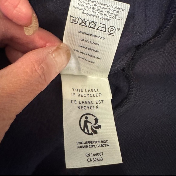 NWT Outerknown Dress Terry Kangaroo Pocket Hoodie Navy Blue Extra Large - Picture 8 of 8